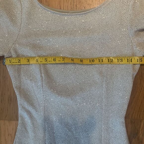 JS Collections Gown Metallic Gold Sparkles Ivory Size 8 Prom Black Tie Vintage - Picture 9 of 16